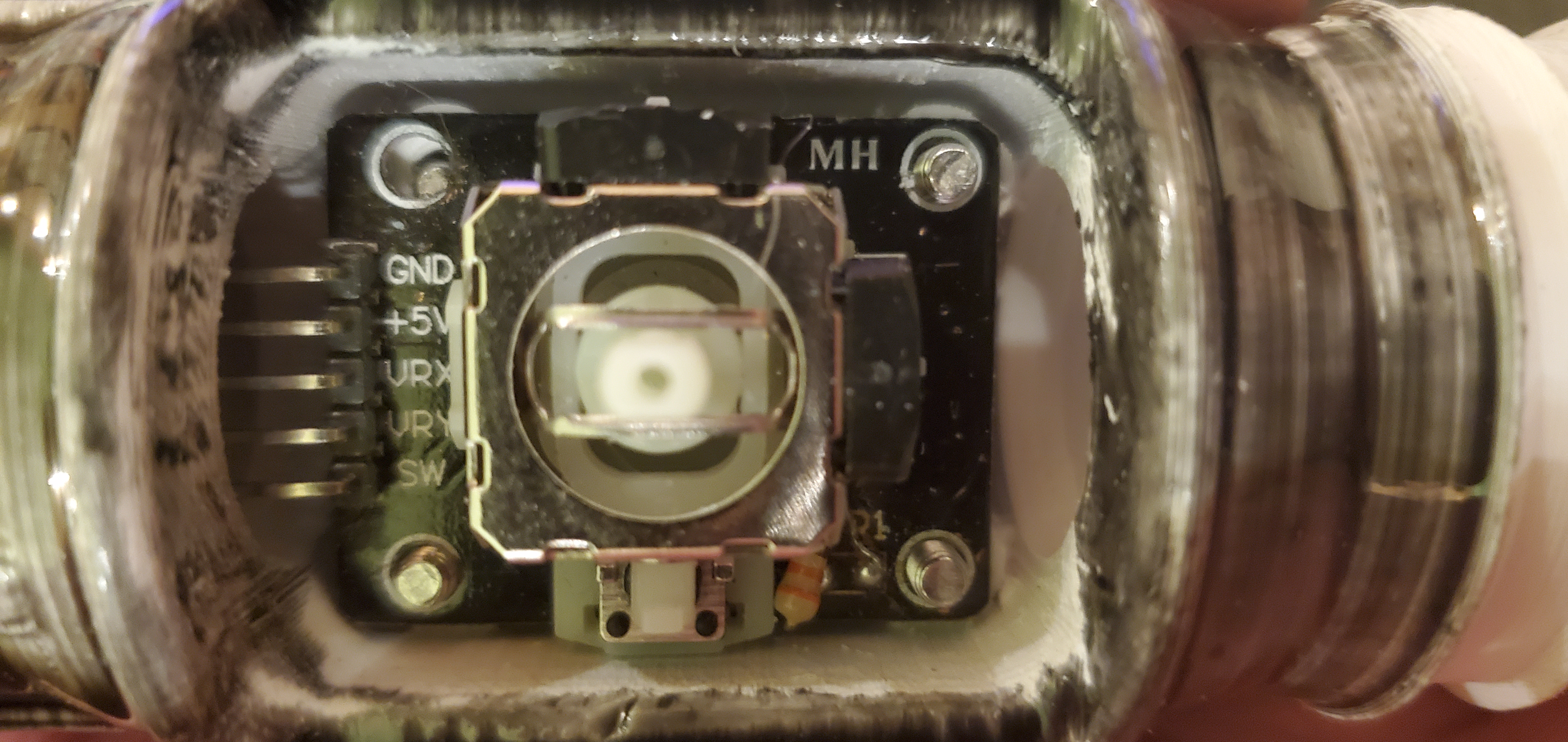 Joystick with cover removed