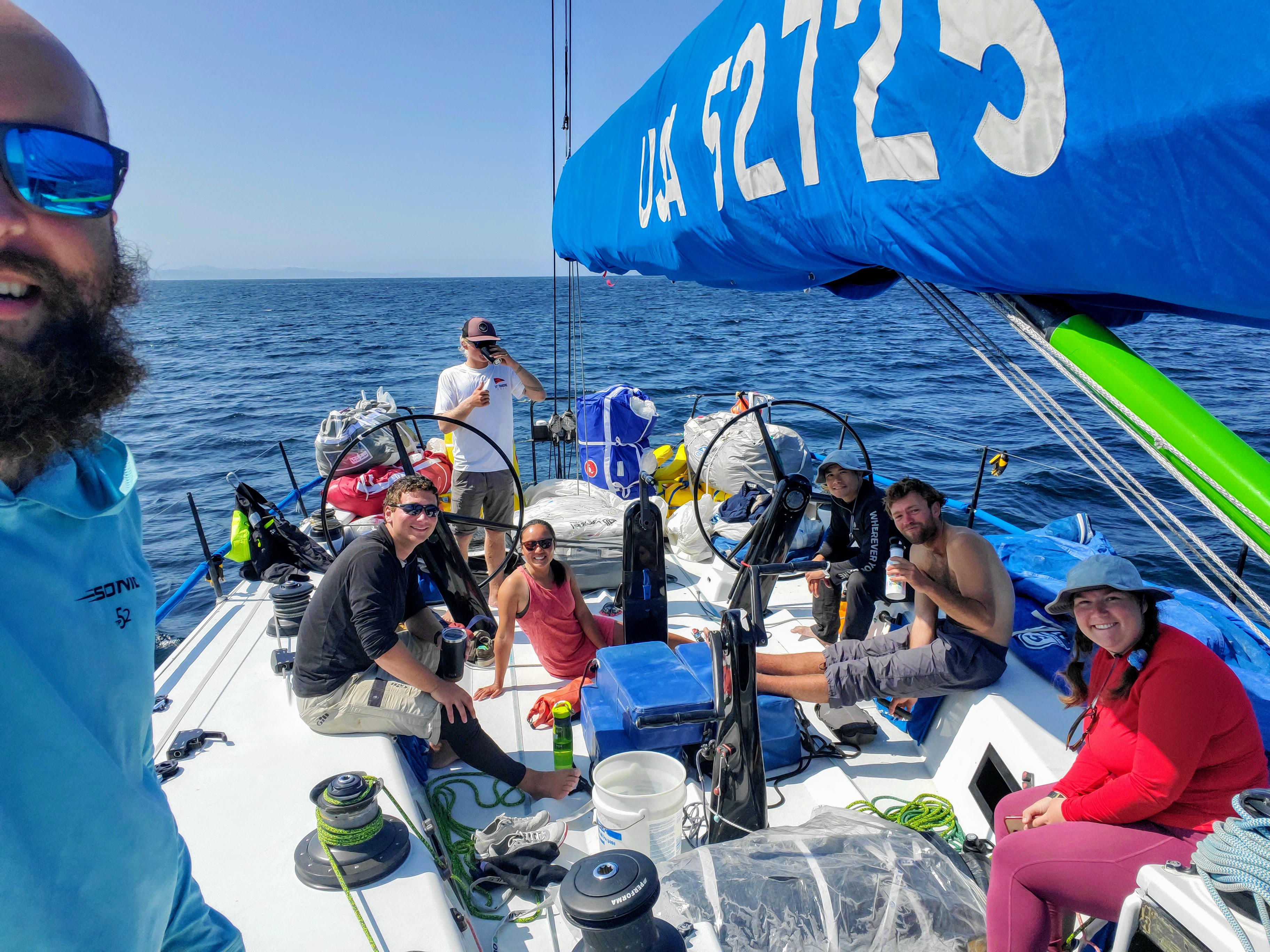 Hanging out while under tow